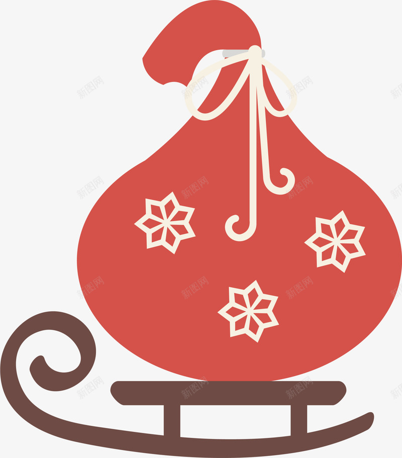 红色圣诞节雪橇礼袋png免抠素材_新图网 https://ixintu.com Christmas Merry 圣诞快乐 圣诞节 礼品 礼品袋 礼袋