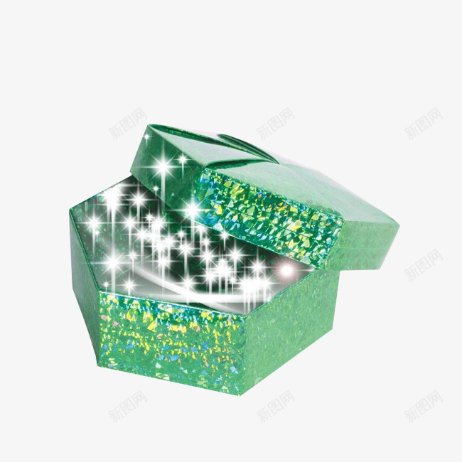 绿色发光礼盒png免抠素材_新图网 https://ixintu.com 亮晶晶 包装 包裹 发光 发光礼盒 圣诞礼品 清新 礼物