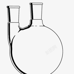 玻璃烧瓶两颈圆底烧瓶手绘高清图片