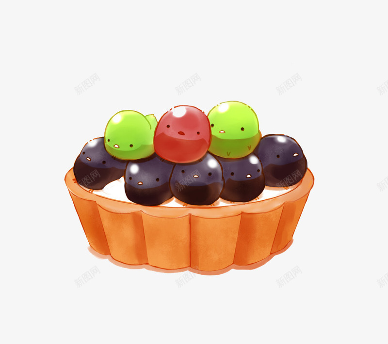 葡萄小鸡png免抠素材_新图网 https://ixintu.com 卡通 可爱 小鸡崽 手绘 甜点 萌 蛋糕 面包 食品 食物