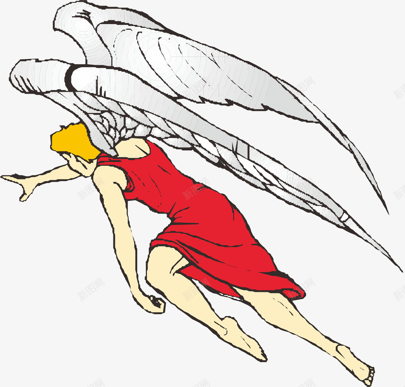 飞翔的人png免抠素材_新图网 https://ixintu.com 创意 卡通人物 天使 翅膀 飞翔的人