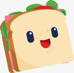 三明治小人卡通可爱三明治小人矢量图高清图片