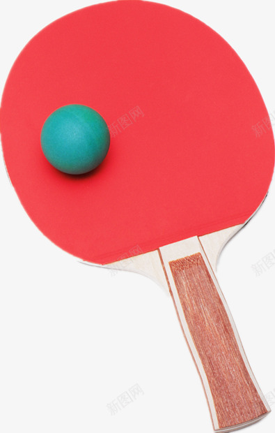 红色乒乓球拍和球png免抠素材_新图网 https://ixintu.com 产品实物 圆球拍 小圆球 蓝色乒乓球
