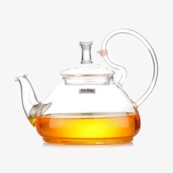 花果茶壶玻璃泡茶壶手工吹制耐热玻璃花果高清图片