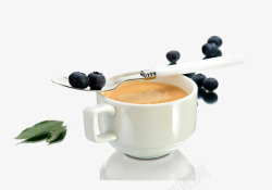 蓝莓酸奶咖啡素材