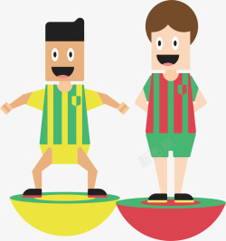 世界足球日条纹衣服卡通足球运动员摆件人偶矢量图高清图片