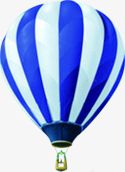 蓝色热气球海报点缀装饰素材