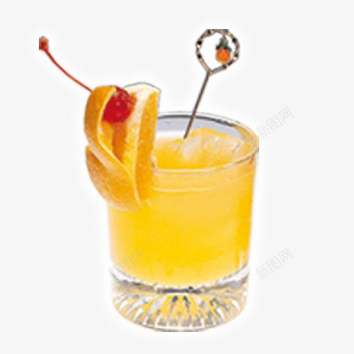 橙汁玻璃杯冷饮加冰png免抠素材_新图网 https://ixintu.com 冷饮 加冰 橙汁 玻璃杯