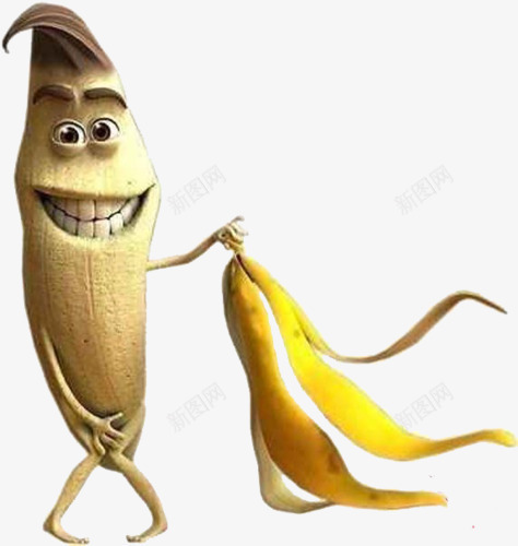 卡通绘画脱衣服的香蕉png免抠素材_新图网 https://ixintu.com 卡通 害羞 绘画 香蕉