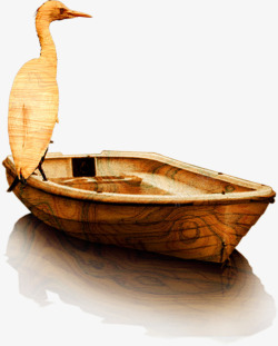 个性古典创意小船水鸟素材