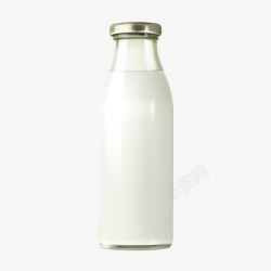 玻璃瓶装的牛奶素材