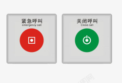 绿色和红色紧急按钮素材