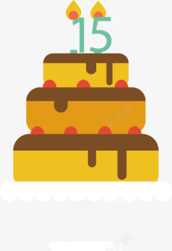 5岁15周年庆典蛋糕高清图片