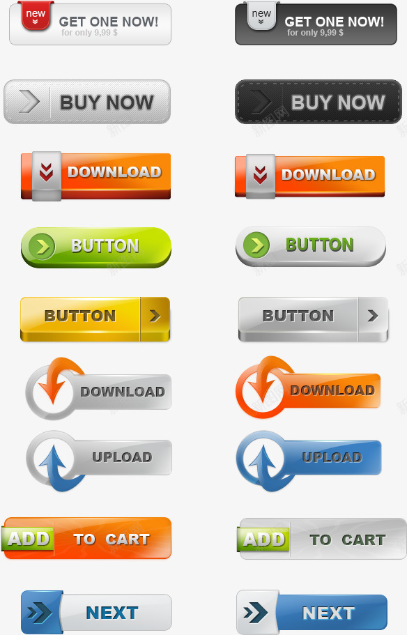 按键按钮图标psd_新图网 https://ixintu.com 精美图标 网页按钮 购买箭头