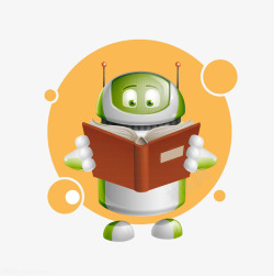 机器人看书看书的安卓小人图标高清图片