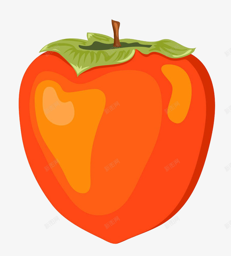 柿子插画png免抠素材_新图网 https://ixintu.com 一个柿子 成熟 新鲜柿子 柿子插画 橙色 水果 营养