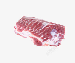 一大块肉一大块新鲜猪脊骨肉高清图片