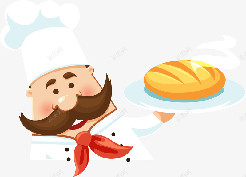 卡通面包厨师png免抠素材_新图网 https://ixintu.com 卡通厨师 糕点 装饰图案 面包厨师 面包房 食品 食物