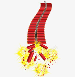 新年鞭炮爆炸红色装饰素材