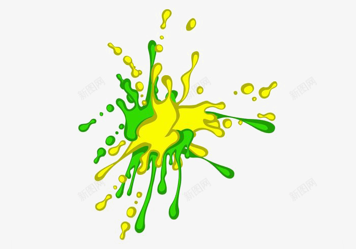有光漆飞溅png免抠素材_新图网 https://ixintu.com 油漆 液体 绿色 飞溅 黄色