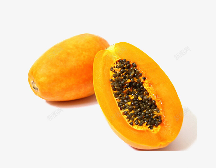 木瓜照片png免抠素材_新图网 https://ixintu.com 新鲜的水果照片 美味的木瓜照片 营养丰富的木瓜 黑色的种子