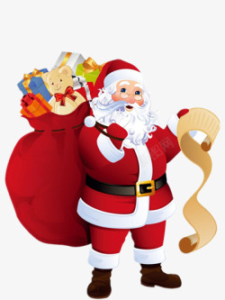 红衣服的圣诞老人背着礼物的圣诞老人高清图片