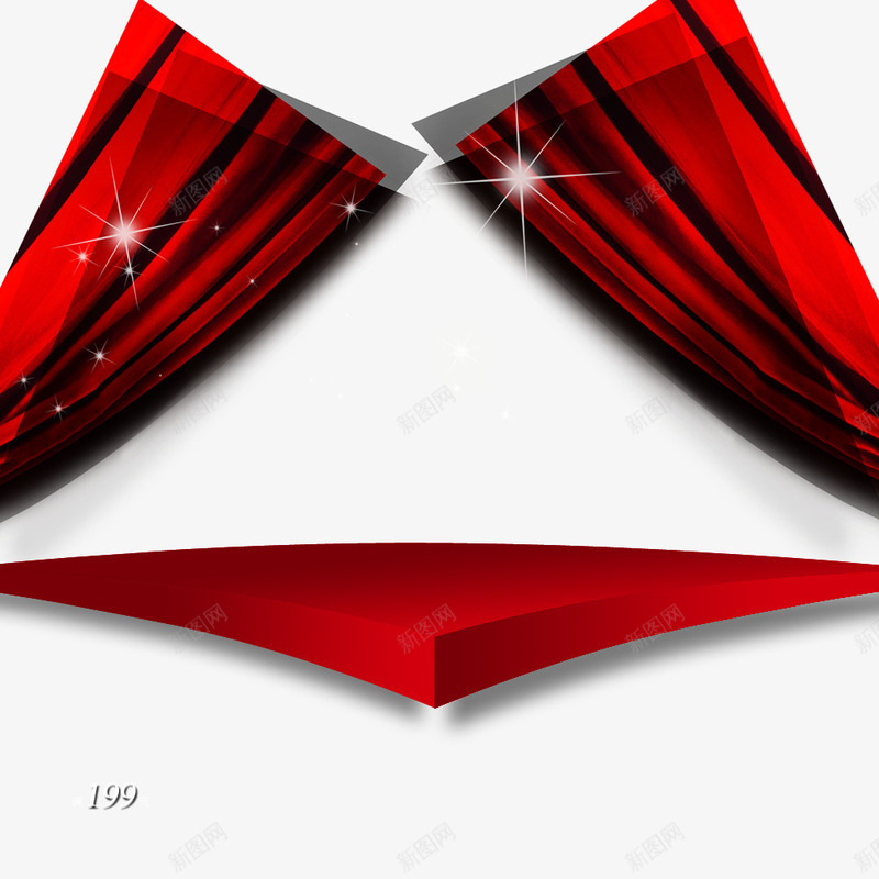 红色的装饰元素png免抠素材_新图网 https://ixintu.com 光线 图形 幕布 纹理