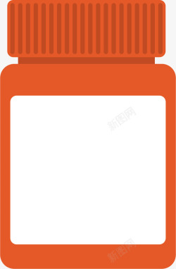 橙色盖子一个大罐子矢量图高清图片
