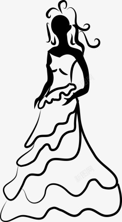 婚纱礼服图标矢量新娘婚纱礼服图图标高清图片