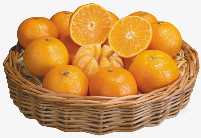 篮筐里的新鲜橙子png免抠素材_新图网 https://ixintu.com 新鲜 橙子 篮筐