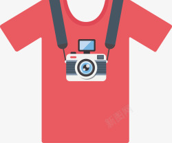 袖标红色带着相机的短袖标图标高清图片
