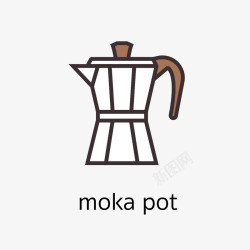 咖啡店用品可爱的咖啡水壶图标矢量图高清图片