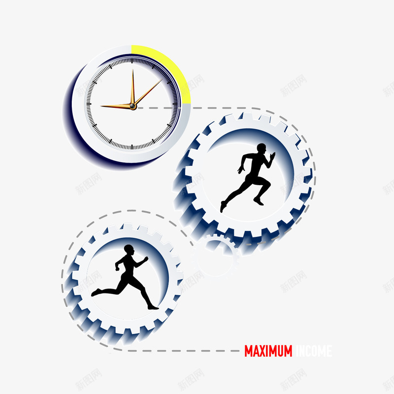 和时间比赛的人png免抠素材_新图网 https://ixintu.com 人 岁月的齿轮 时间 跑步的人 齿轮