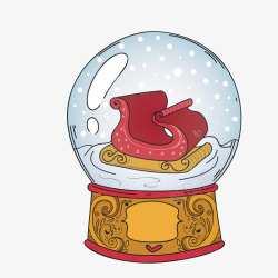 卡通玻璃球圣诞雪橇素材