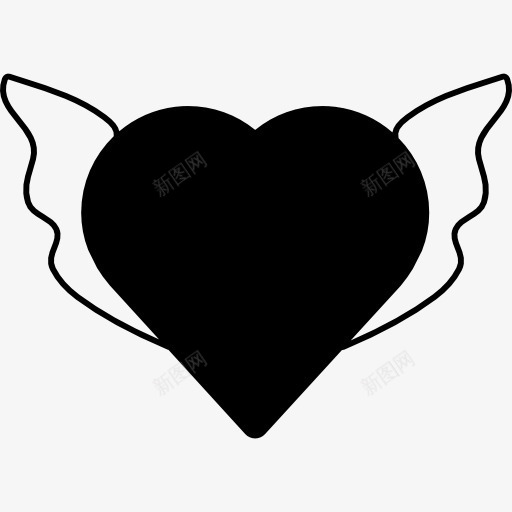 心的形状轮廓的翅膀图标png_新图网 https://ixintu.com 形状 心 心的形状 心的翅膀 翅膀