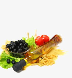 橄榄油葡萄食物素材