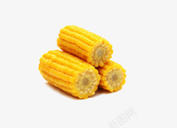 三截黄色玉米棒素材