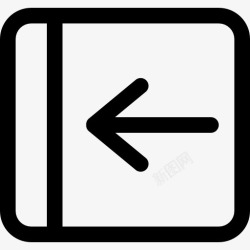 正方形的轮廓左箭头圆角概述按钮接口符号图标高清图片