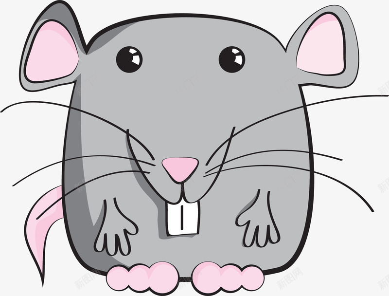 小老鼠矢量图eps免抠素材_新图网 https://ixintu.com 卡通 简笔画 粉色 老鼠宝宝 矢量图