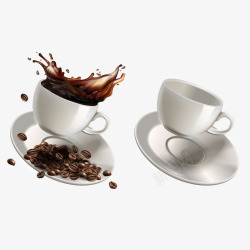 杯碟泼洒的咖啡高清图片