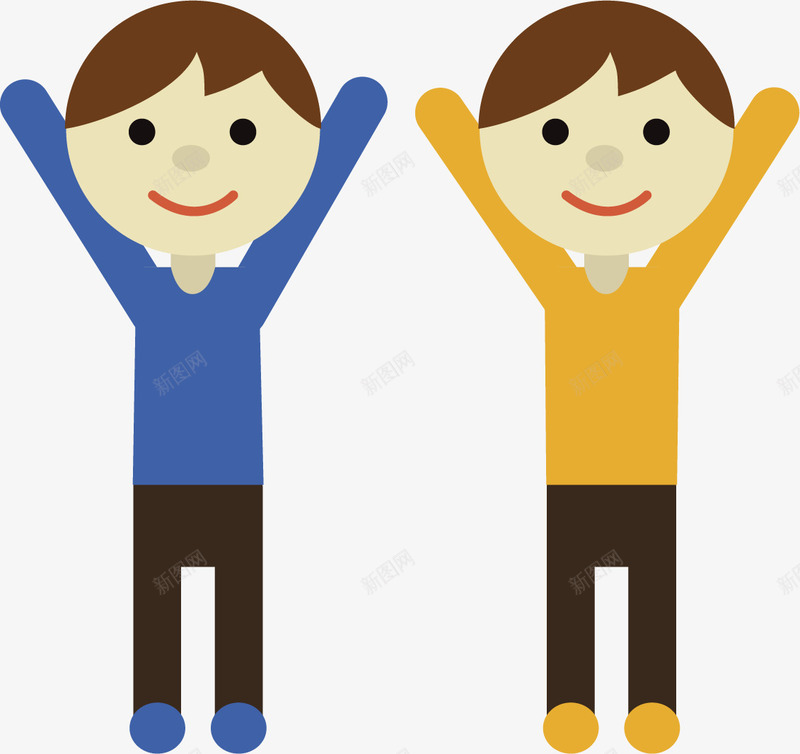 举手欢呼的卡通小人png免抠素材_新图网 https://ixintu.com 举手 人举手 卡通小人 同事 同学 好兄弟 好基友 挥手 欢呼 高举手臂