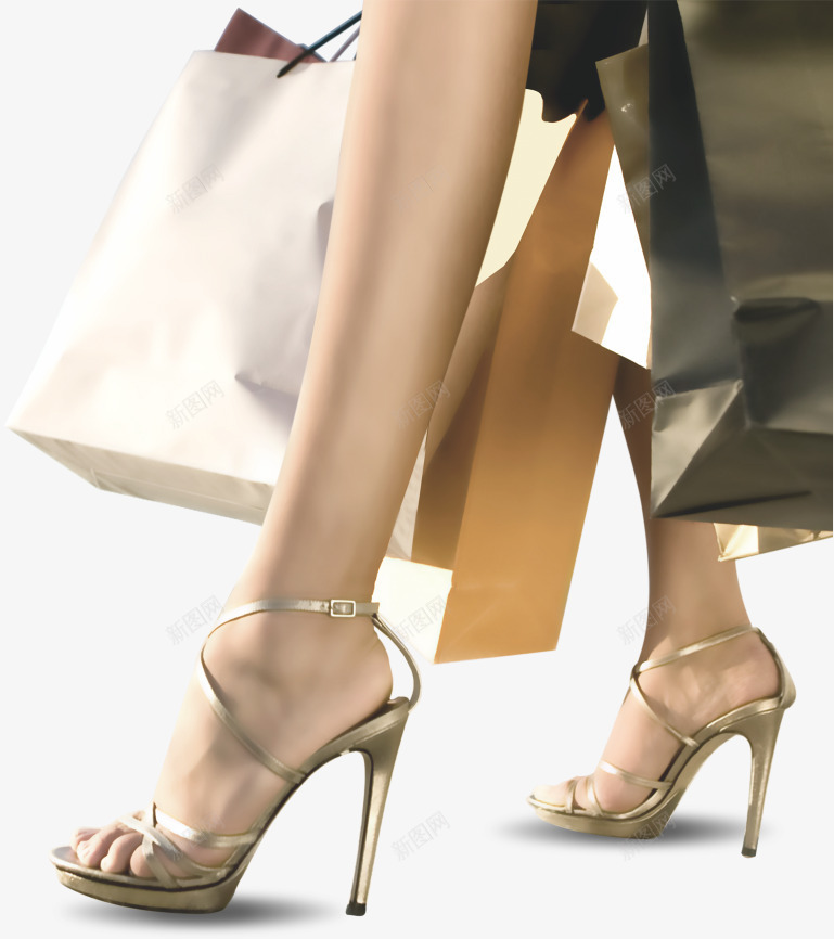 购物png免抠素材_新图网 https://ixintu.com SHOPPING 购物 购物袋 高跟鞋
