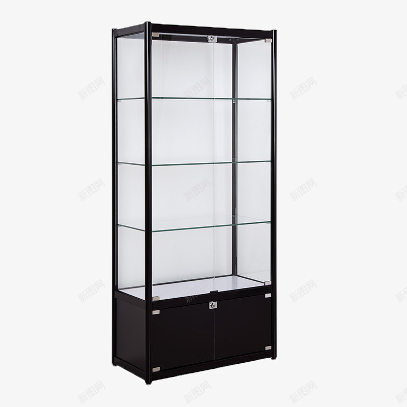黑色立式玻璃柜png免抠素材_新图网 https://ixintu.com 储藏 商业 柜子 玻璃 玻璃柜