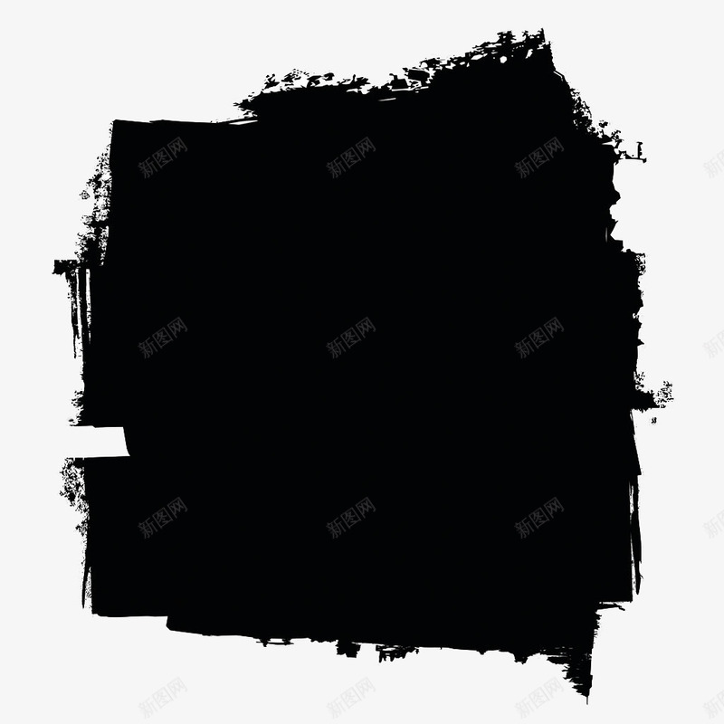 黑色方块墨迹png免抠素材_新图网 https://ixintu.com 免抠素材 方块 方块墨迹 黑色方块