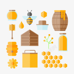 玻璃罐蜂蜜手绘蜂蜜元素高清图片