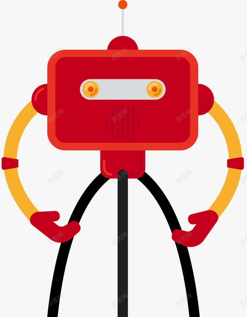 红色卡通机器人png免抠素材_新图网 https://ixintu.com 卡通机械人 智能科技 未来科技 机械 玩具机器人 黄色机器人