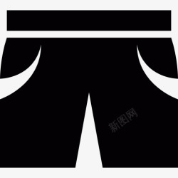 时尚分体泳衣短裤有两个口袋图标高清图片