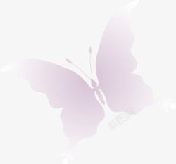 手绘紫色蝴蝶翅膀素材