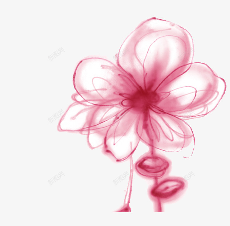 花朵png免抠素材_新图网 https://ixintu.com 图案 墨痕 墨迹 花卉 花朵 花藤 菊花 藤蔓
