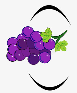 手绘感恩节食物紫色手绘葡萄高清图片